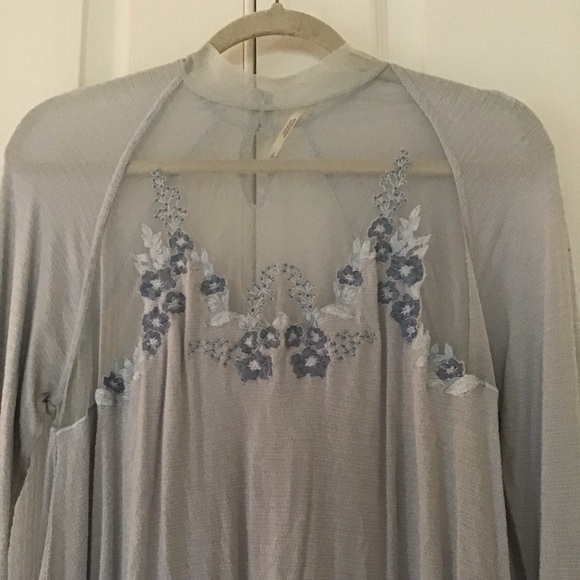 Free people floral mesh dress blue S - Picture 2 of 6